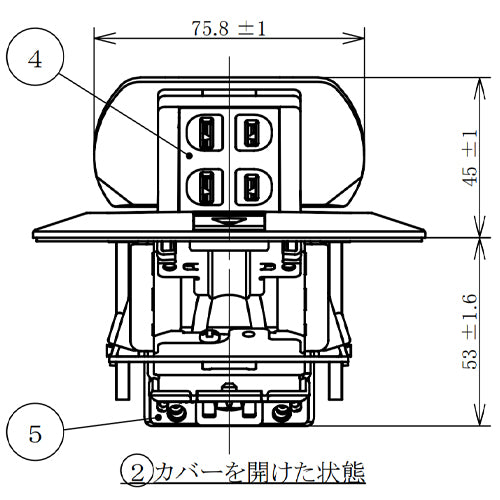パナソニック(Panasonic) 125V/15A フロアーコンセント/丸型(2口) DU5140PV