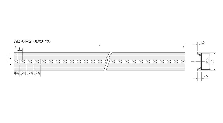 篠原電機 1000mm アルミDINレール(短穴)(2本) ADK-RS-10