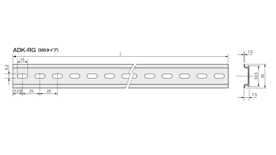 篠原電機 1000mm アルミDINレール(M6)(2本) ADK-RG-10