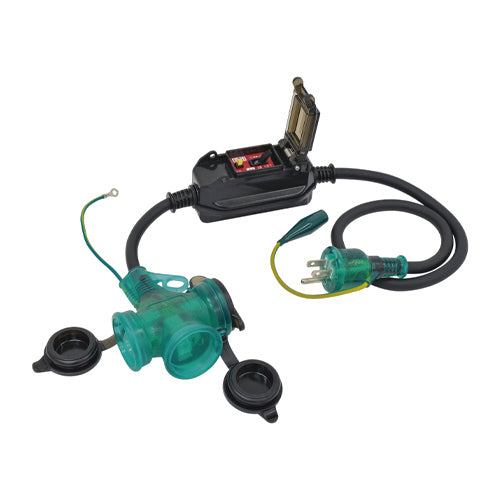 日動工業 15A/1m 過負荷・漏電保護兼用プラグ(防雨型) PBW-EKT-S