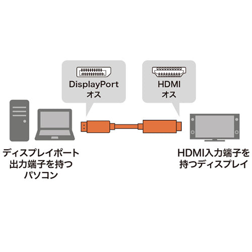 サンワサプライ 1.0m DisplayPort-HDMI変換ケーブル KC-DPHDA10