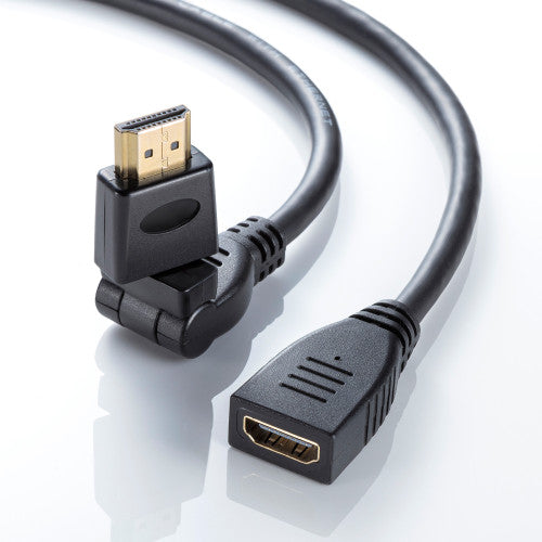 サンワサプライ 1.0m HDMI延長ケーブル(3Dコネクタ) KM-HD20-3DEN10N