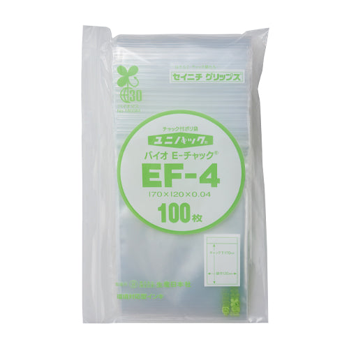 生産日本社(セイニチ) 170x120mm ポリ袋(環境対応型) チャック付100枚 EF-4