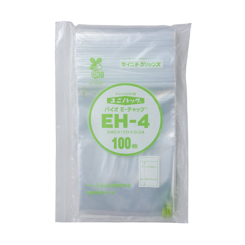 生産日本社(セイニチ) 240x170mm ポリ袋(環境対応型) チャック付100枚 EH-4