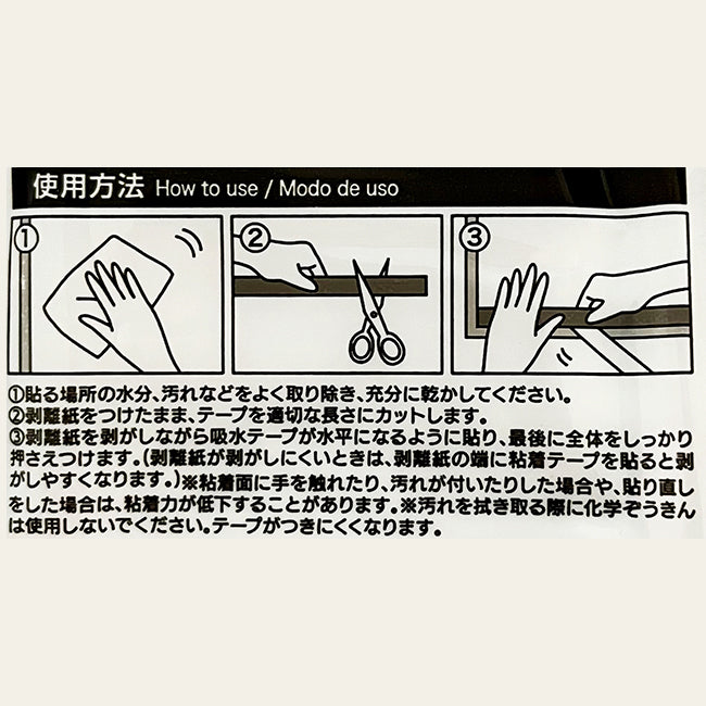 ESCO(エスコ) 50mmx1m 結露吸水テープ(厚手/4本) EA944KC-21