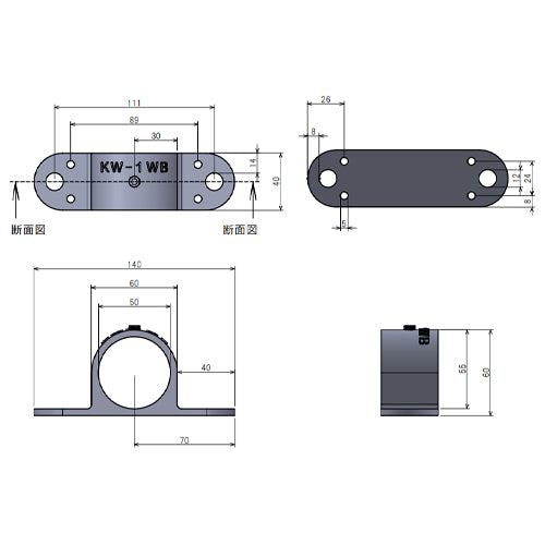 ESCO(エスコ) 48.6mm パイプジョイント(両締ボルト止金具/平面用 EA948TF-14A