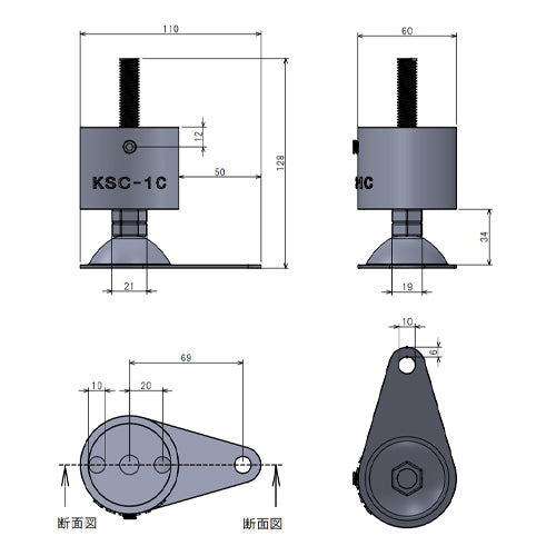 ESCO(エスコ) 48.6mm 単管用水平調整金具(アンカータイプ) EA948TF-42A