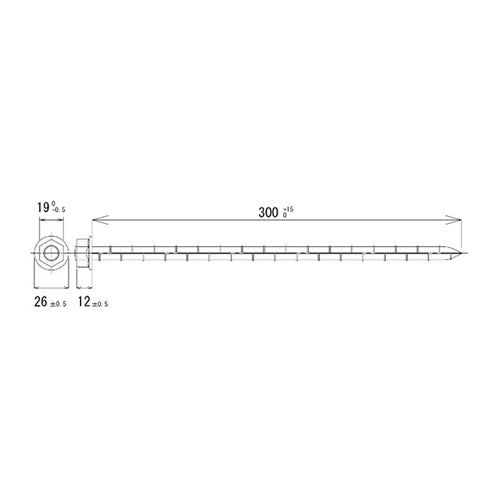 ESCO(エスコ) 10x300mm 六角頭ドリルピン(50本) EA949EE-90