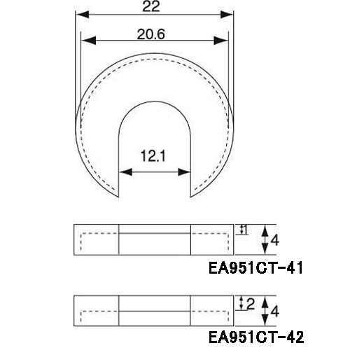 ESCO(エスコ) 丁番スペーサー(1mm用/1個) EA951CT-41