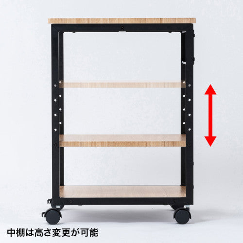 サンワサプライ 500x500x700mm プリンターラック(木目) LPS-118LM