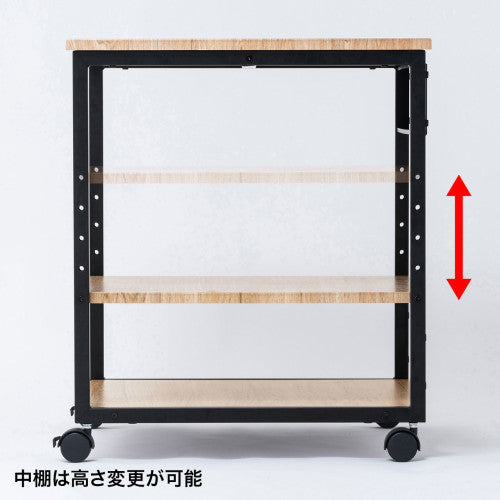 サンワサプライ 600x600x700mm プリンターラック(木目) LPS-117LM