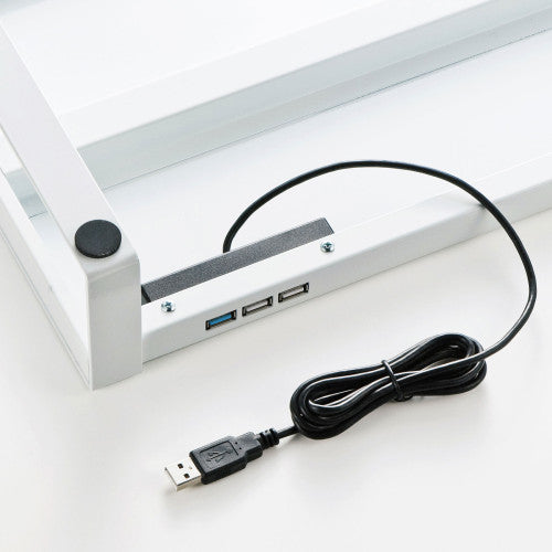 サンワサプライ 1000x257x 89mm モニタースタンド(電源タップ/USBハブ MR-LC206WN