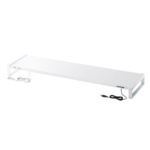 サンワサプライ 1000x257x 89mm モニタースタンド(電源タップ/USBハブ MR-LC206WN