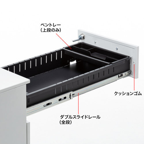 サンワサプライ 300x534x 600mm/ 3段 キャビネット SNW-107W