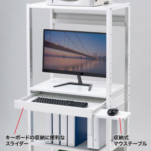 サンワサプライ 650x610x1353mm 立ち作業兼用デスク RAC-507