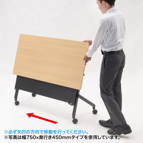 サンワサプライ 1200x600x700mm ミーティングテーブル(木目) FLD-12060M