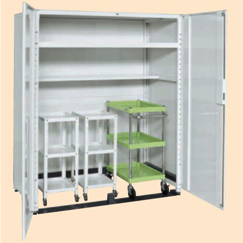 サカエ 1500x790x1800mm ドラム缶保管庫 STH-1575DMW