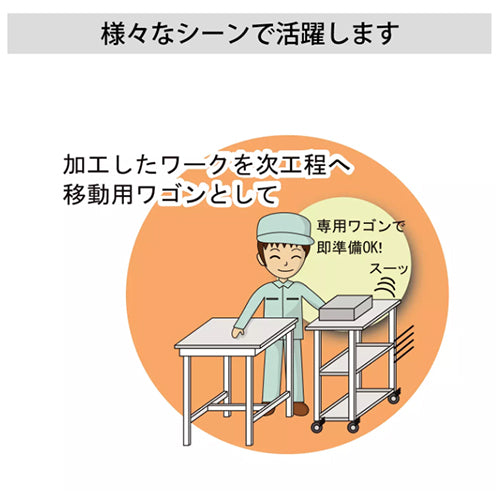 山金工業 750x600x738mm ツールワゴン(作業天板付) HTC-7560W