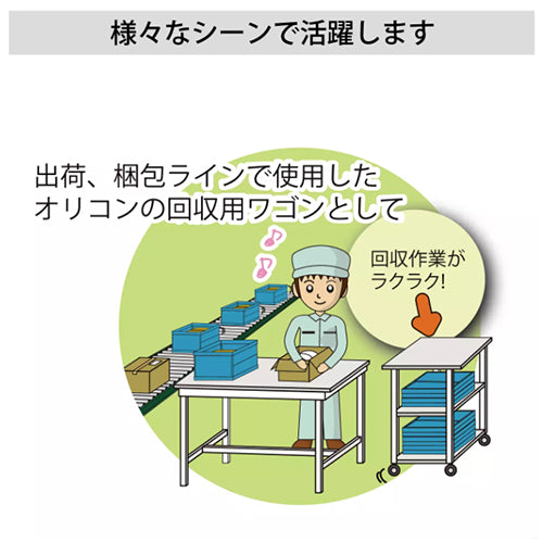 山金工業 750x450x950mm ツールワゴン(作業天板付) HTCH-7545W