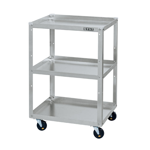 サカエ 540x450x800mm アルミ製ツールワゴン(エラストマー車) SPF-03JAL