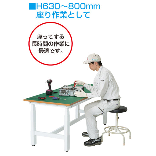 サカエ 1200x750x630-1280mm/250kg 作業台(電動式) DKN-127IMW