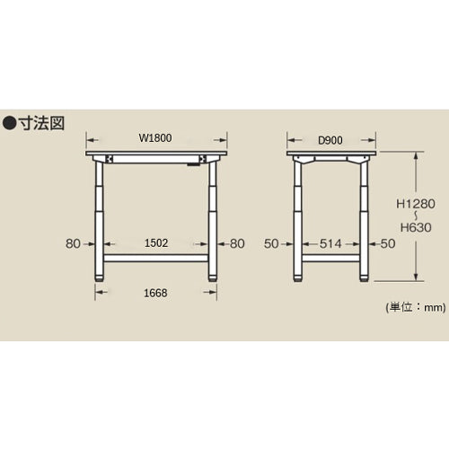 サカエ 1800x900x630-1280mm/250kg 作業台(電動式) DKN-189IMW