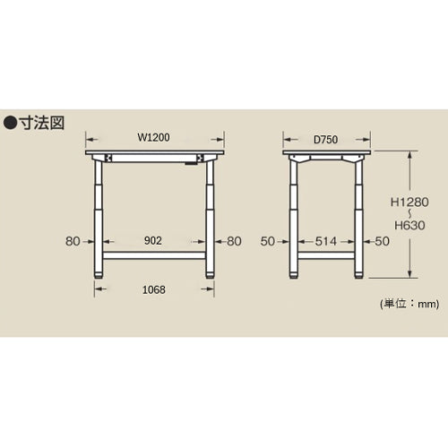 サカエ 1200x750x630-1280mm/250kg 作業台(電動式) DKN-127MW