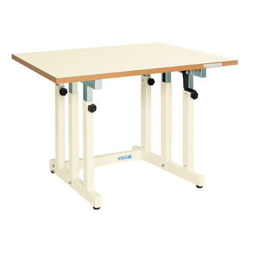 サカエ 900x750x680-1080mm/300kg 作業台/ハンドル式 UDN-097MI