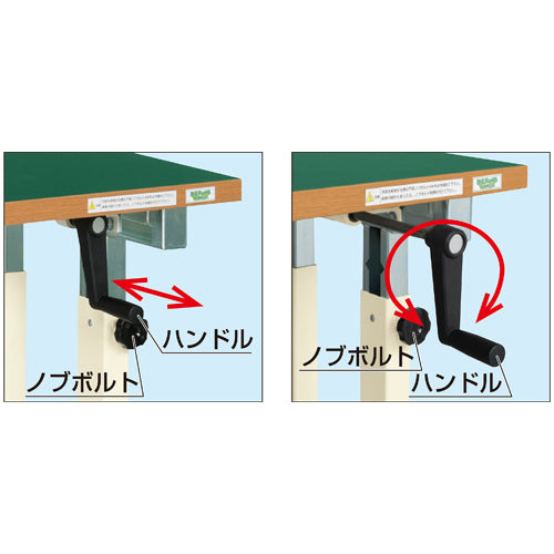 サカエ 1200x750x680-1080mm/300kg 作業台/ハンドル式 UDN-127MI