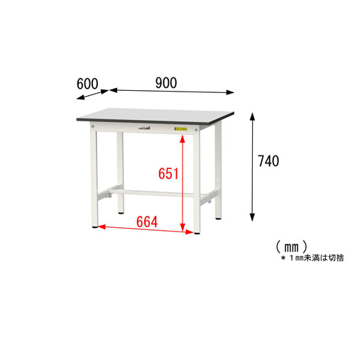 山金工業 900x600x740mm ワークテーブル(クリーンルーム対応) SUR-960-GYW