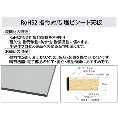 山金工業 900x600x740mm ワークテーブル(クリーンルーム対応) SUR-960-GYW