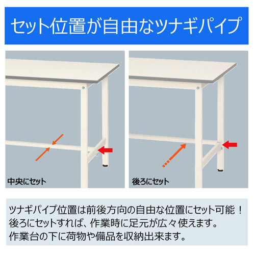 山金工業 1800x600x825mm ワークテーブル(キャスター付) SUPC-1860-WW