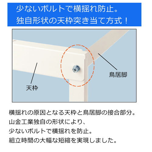 山金工業 1800x450x825mm ワークテーブル(キャスター付) SUPC-1845-WW