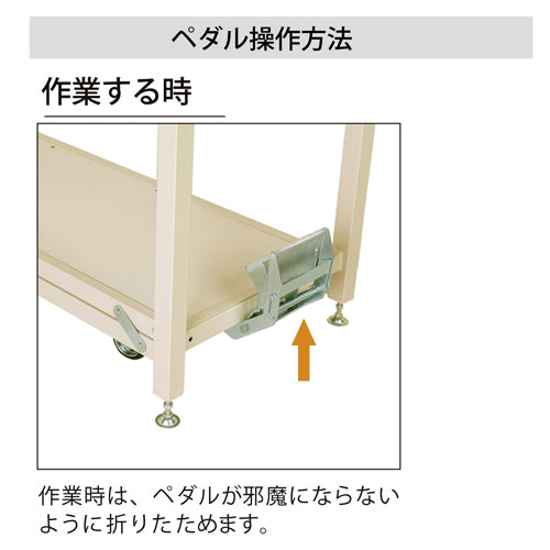 山金工業 1200x750x762mm/3.0ton ワークテーブル(キャスター付) SXRP-1275-GI