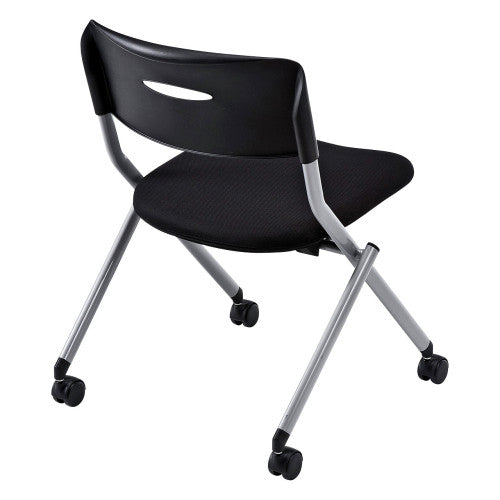 サンワサプライ 折畳み椅子(キャスター付/ブラック) SNC-ST6BK