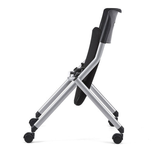 サンワサプライ 折畳み椅子(キャスター付/ブラック) SNC-ST6BK