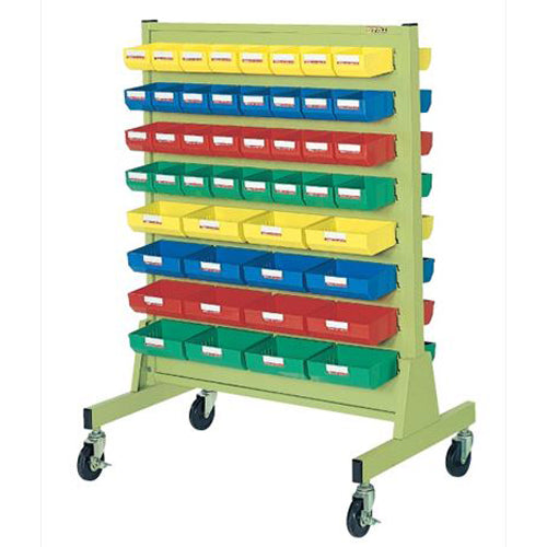 サカエ 960x610x1300mm パーツトレーラック(両面/96個) ZAW-8Y