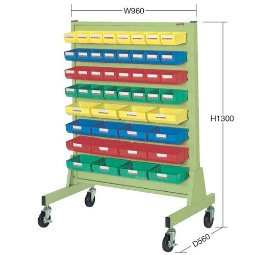 サカエ 960x560x1300mm パーツトレーラック(片面/48個) ZAS-6Y