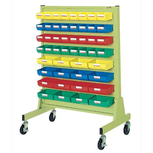 サカエ 960x560x1300mm パーツトレーラック(片面/48個) ZAS-6Y