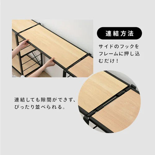 アイリスオーヤマ(IRIS OHYAMA) 760x345x802mm 連結式スチールラック(木天板) KRSR-3