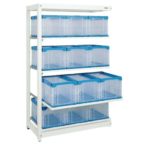 サカエ 1200x570x1950mm コンテナプルラック(50L/連結用) MR-1950B2LR