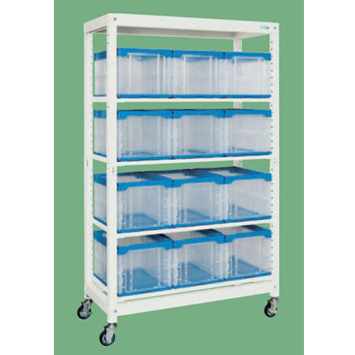 サカエ 1250x570x2073mm コンテナラック(50L/移動式) MR-1950BLC