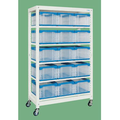 サカエ 1250x570x2073mm コンテナラック(40L/移動式) MR-1940BLC