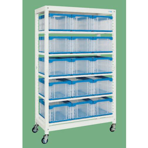 サカエ 1250x570x2073mm コンテナラック(30L/移動式) MR-1930BLC