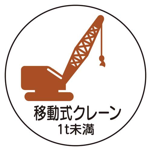 ユニット(UNIT) φ35mm ヘルメットステッカー(移動式クレーン 1t未満/2枚) 370-90