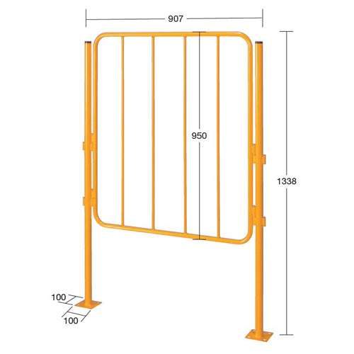 サカエ 907x1338mm セーフティフェンス(スチール) NSF-901MTM