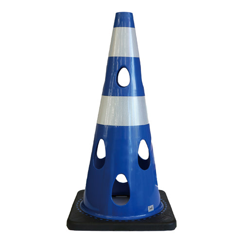 カーボーイ φ360x700mm 穴あきカラーコーン(ブルー/5ホン) CHRK-700BL