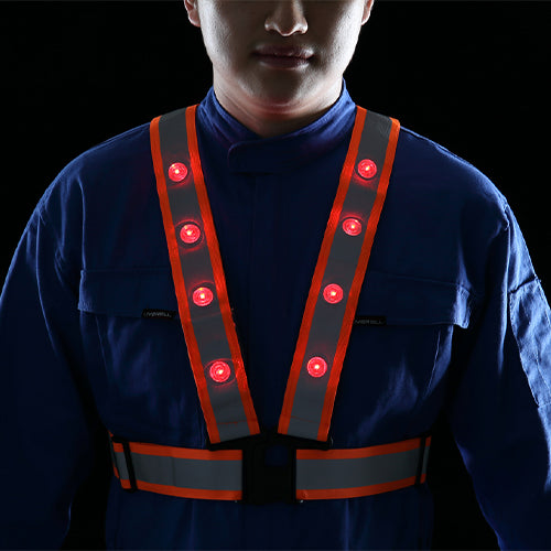 ESCO(エスコ) LED安全ベスト(縁無し/蛍光オレンジ) EA983R-7