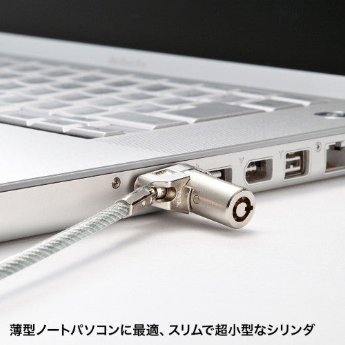 サンワサプライ φ4.4mmx2.0m パソコンセキュリティワイヤー(同一キー) SLE-25S-1