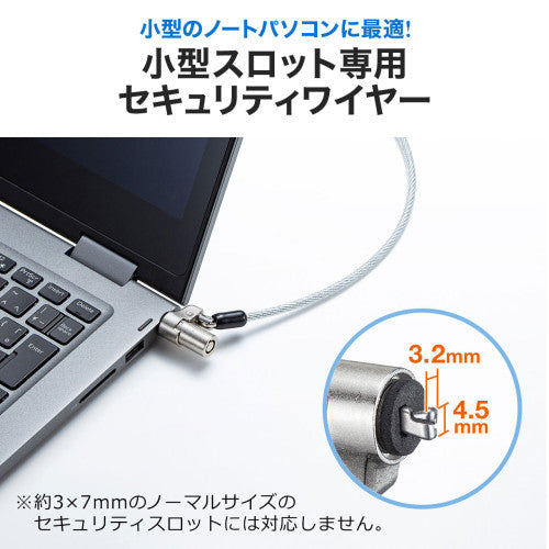 サンワサプライ φ4.4mmx2.0m セキュリティワイヤ(NobleWedge用) SLE-35S-1